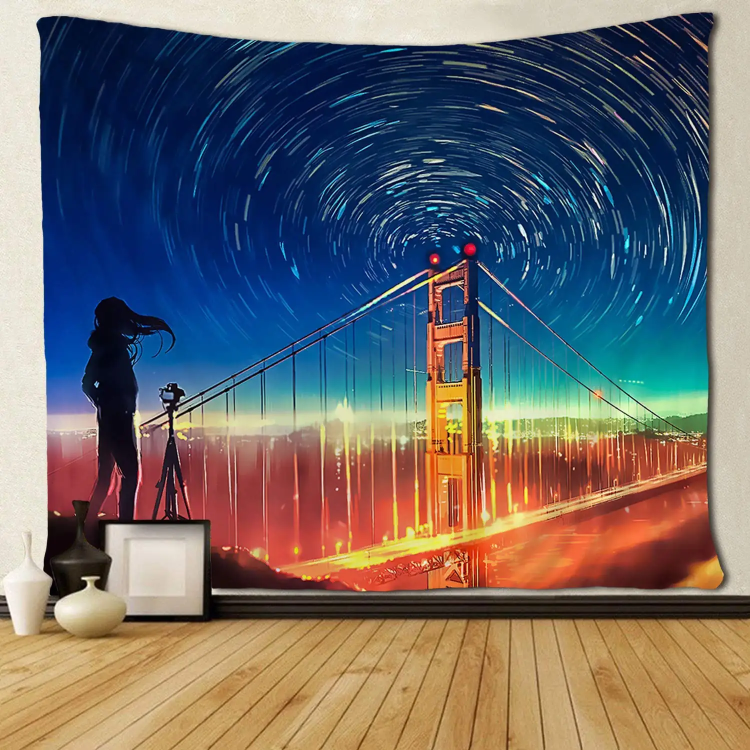 

Women Take Telescope Look The Galaxy Universe Wall Hanging