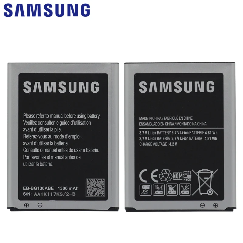 Samsung телефон батарея EB-BG130ABE 1300 мАч для samsung Galaxy Star 2 G130 G130E G130H G130HN G130BU/DS батареи