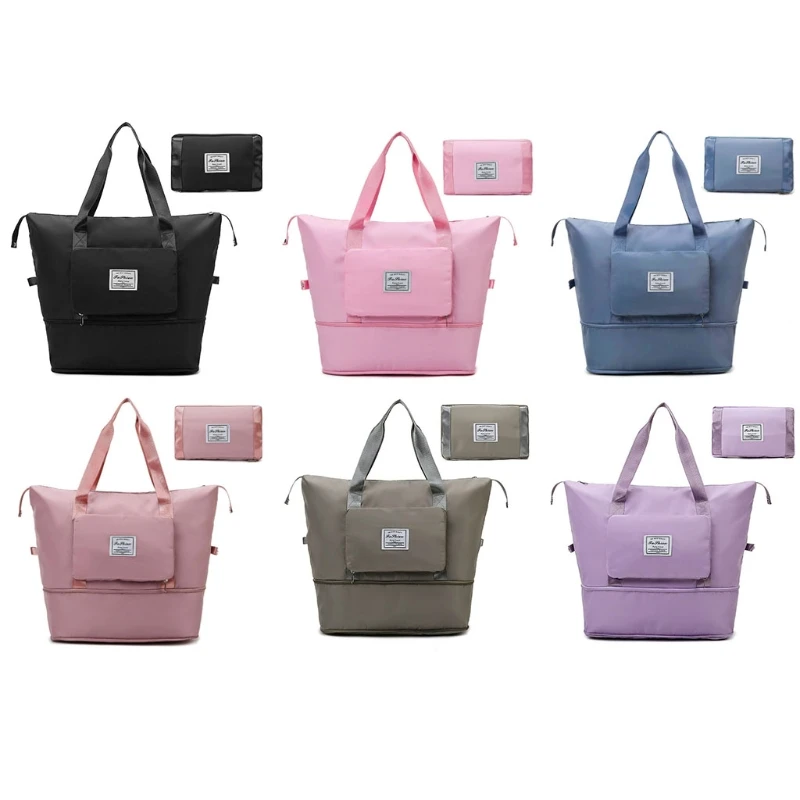 

Foldable Large Gym Bag Waterproof Expandable Dry Wet Shoulder Duffel Handbag