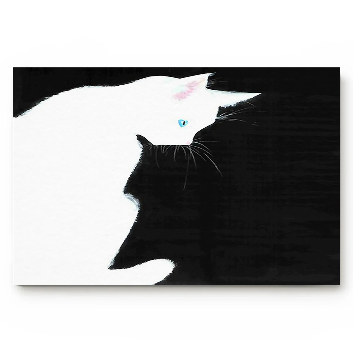 Кошка белый черный зеленый зрачок двери коврики кухня пол ванной вход коврик