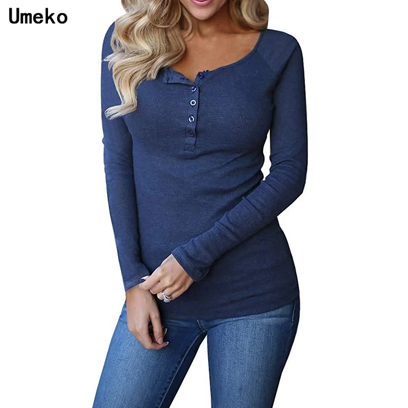 

Новинка осени 2020, женские топы, однотонные вязаные свитера с v-образным вырезом и пуговицами, Повседневный хлопковый трикотажный пуловер с д...