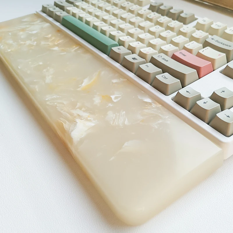 Resto para o Jogo Suporte de Pulso Kashcy Solidificado Resina Apollo Amarelo Palma Ergonômico Teclado Mecânico Almofada 60 87 104 108 Teclas