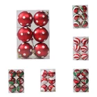 6 шт., украшения для новогодней елки, 6 см, шар-безделушка, подвесные, шар, украшение, Декор, для дома, новый год, 2022, подарок, Рождество