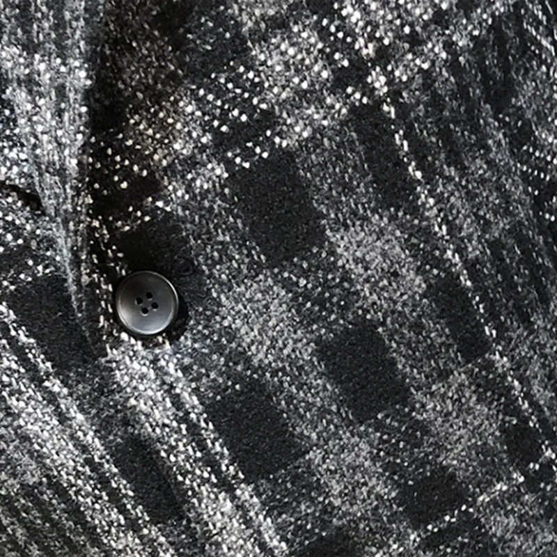 

2021 Brand clothing Men's High Quality plaid Woolen cloth jacket/Male slim fit leisure Fashion plaid Woolen cloth coat S-3XL
