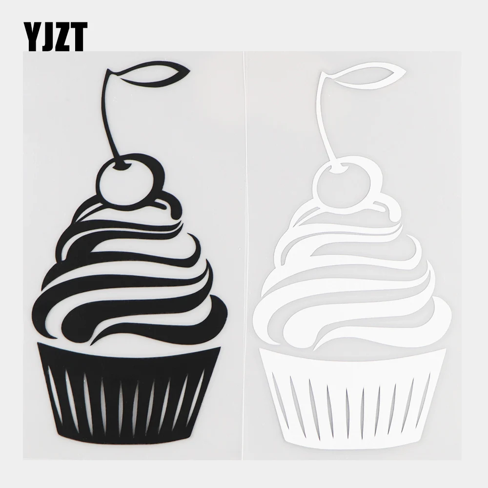 

YJZT 6,9 × 13,8 см высококачественные автомобильные наклейки Вишневый кекс креативные виниловые наклейки черный/серебристый 20B-0197