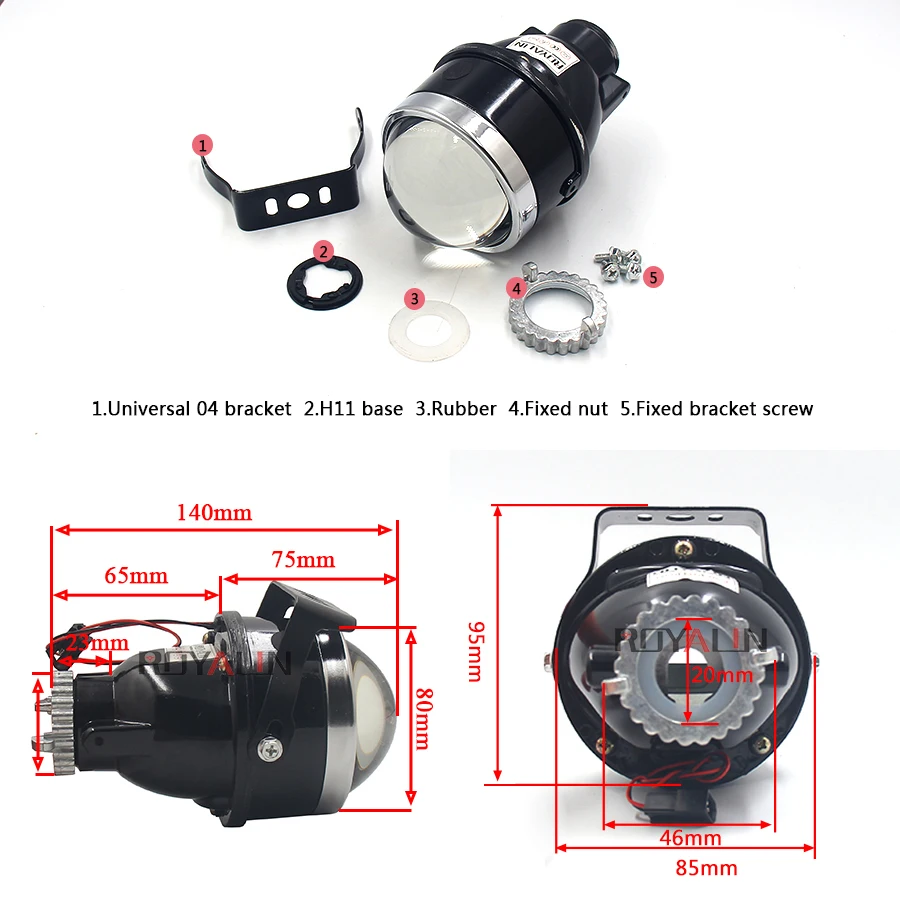 Автомобильные металлические Противотуманные фары ROYALIN биксеноновые линзы H11 D2S D2H