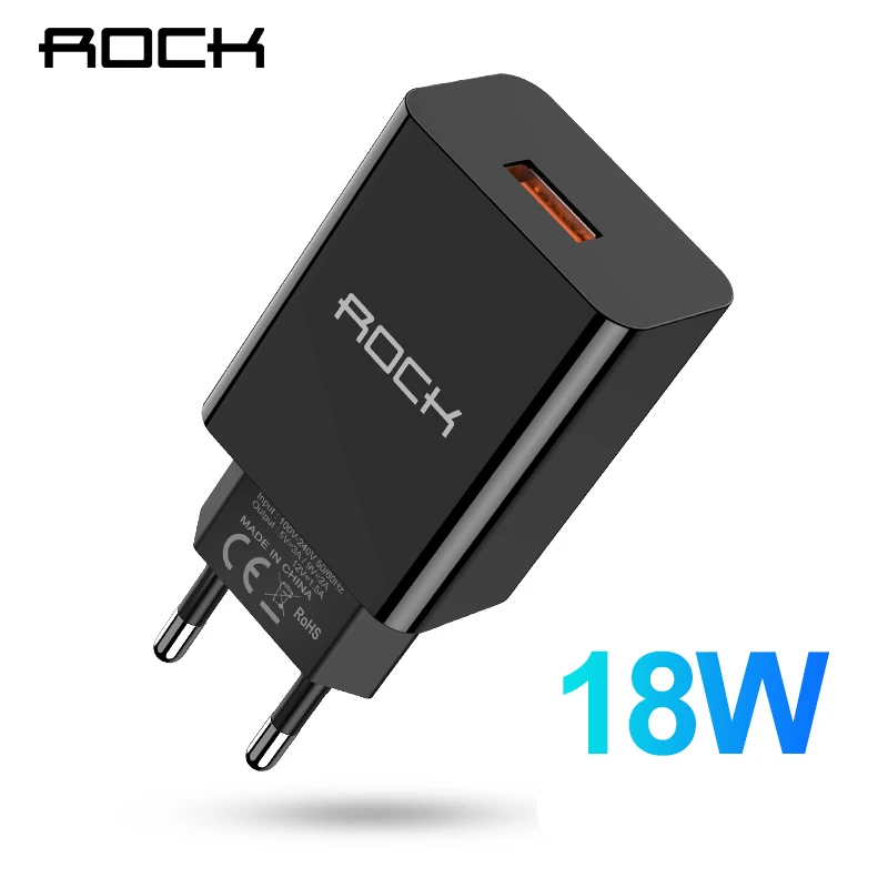 ROCK 18 Вт USB зарядное устройство для мобильного телефона Быстрая зарядка QC 3 0