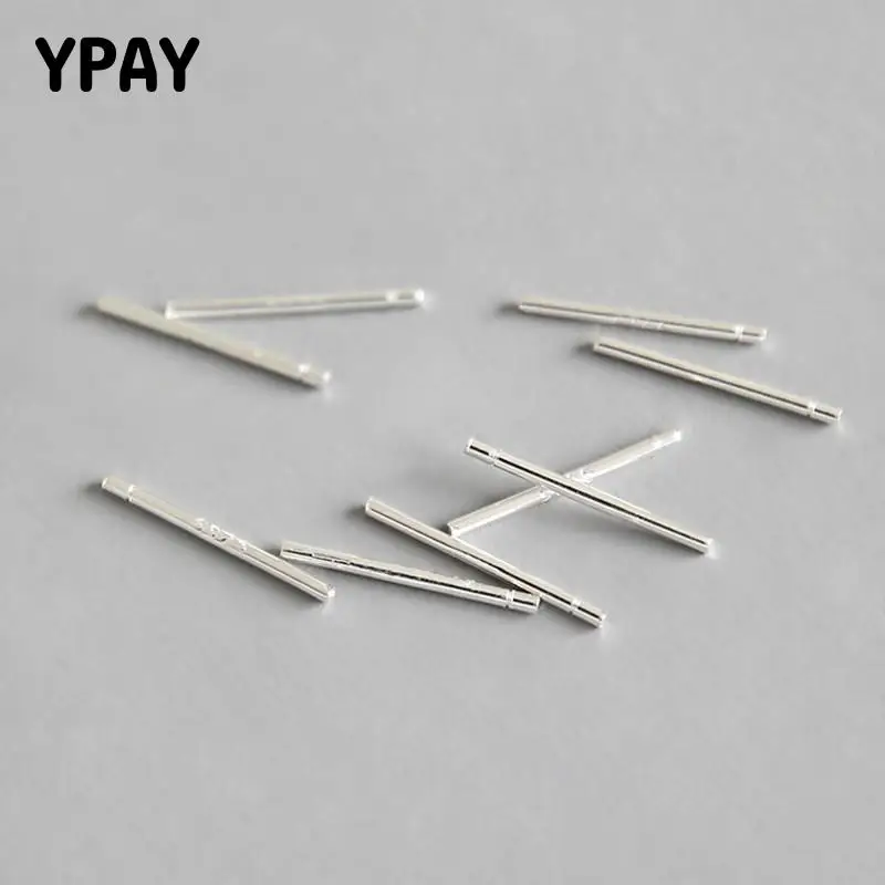 

YPAY 20PCS/LOT 925 Sterling Silver Stud Earrings for Women Girls S925 Stamp Ear Needles Earpins Finding Without Gift Box YME380