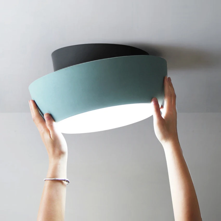 Современный светодиодный акриловый потолочный светильник в стиле лофт цветной