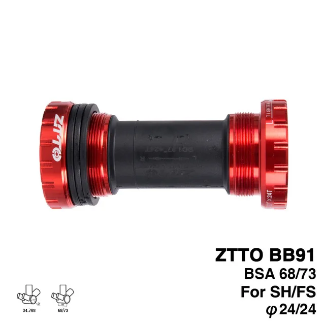 red ZTTO BB91 подшипник Нижний кронштейн винт тип 68/73 мм велосипедная ось MTB дорожный велосипед водонепроницаемый CNC сплав BB Нижний Кронштейн подшипник - Цвет: red