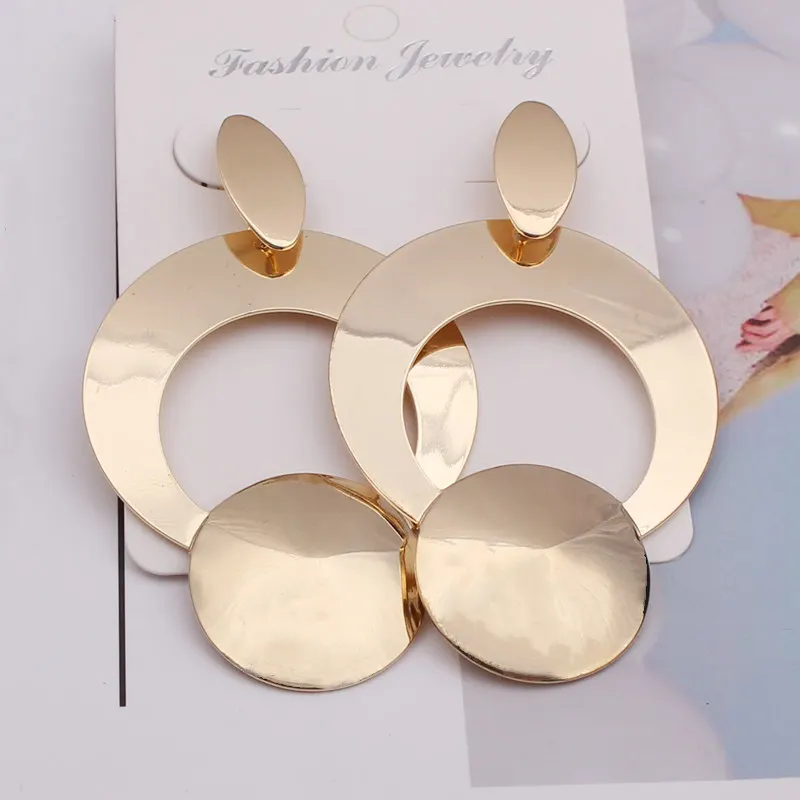 Женские винтажные ажурные серьги золотого цвета металлические сережки с