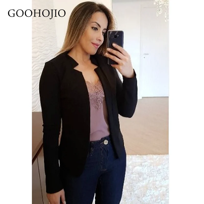 

GOOHOJIO 2021 New Spring and Autumn Casual Women Blazers All-match chic Blazers Women Profession Temperament Blazers for Women