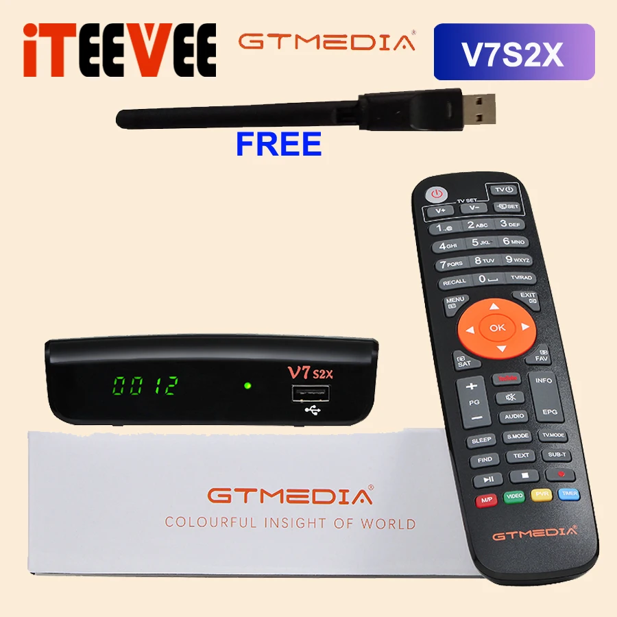 Новое поступление GTMEDIA V7S2X DVB S2 спутниковый ресивер с USB WIFI обновление от gtmedia v7s hd