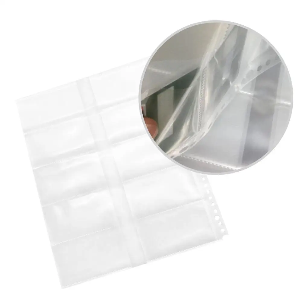 

20 PCs 30 Holes Loose Leaf Clear File Sheets Protectors Binder Notebook A4 Two Planner Bag 20 Collection Cards Sides I9N7