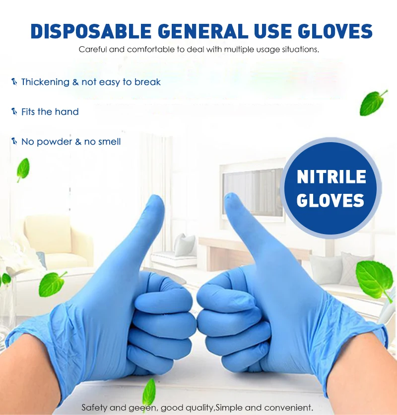 

Одноразовые нитриловые перчатки 50/100 шт., перчатки для мытья посуды/кухни/работы/сада/Искусственные перчатки