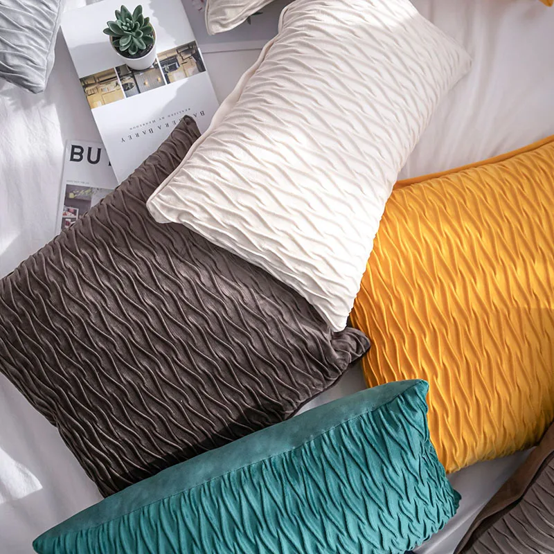 

Velvet Cushion Cover Solid Modern Pillow case Nordic style Home Decoration 45x45cm 30x50cm for Sofa Bed Soft PillowCase