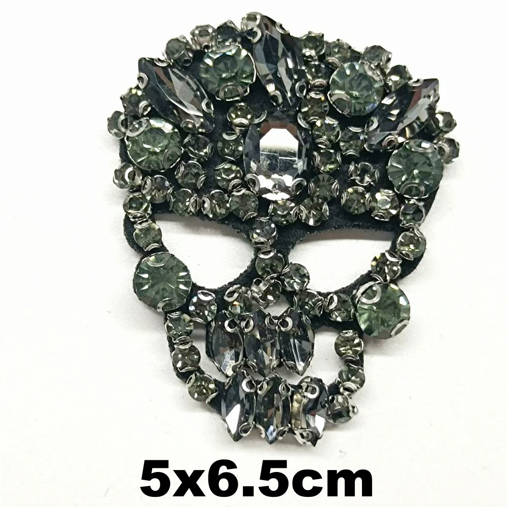 

Accessory embroidery beaded skull embroideried patches for clothing AZ-3334