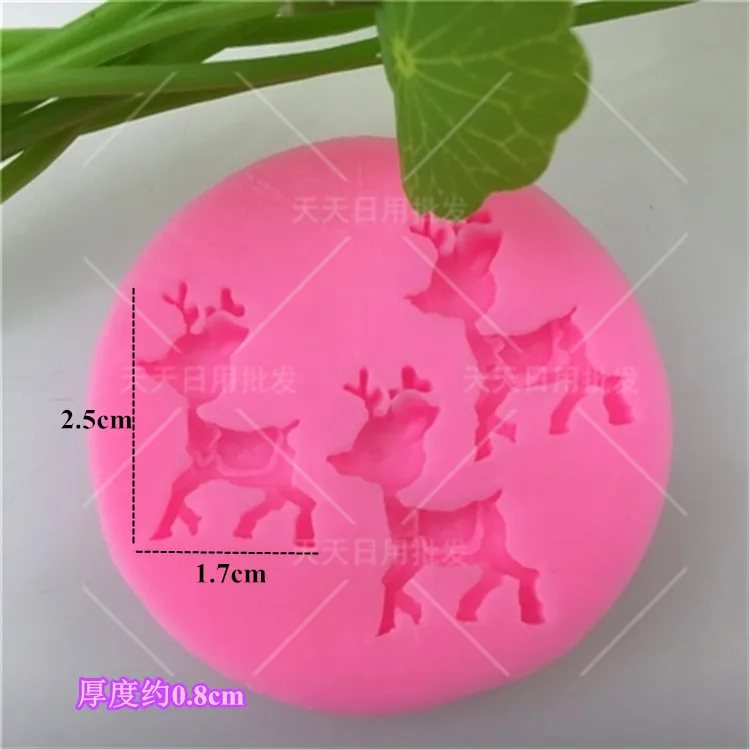 Кухня поставки силиконовые формы для торта с Рождественские 3D олень конфеты