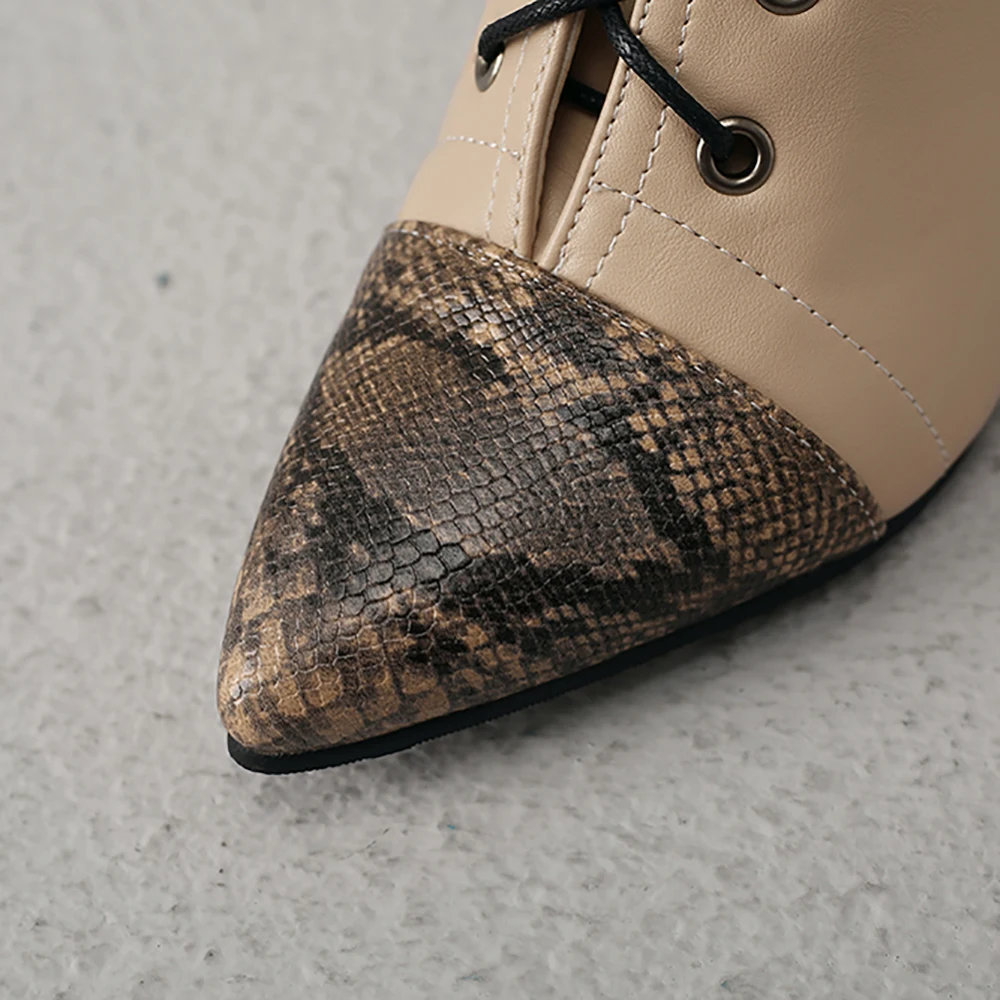  Brand New Elegant Red Apricot Women Ankle Boots Lace up Spike High Heels Lady Shoes LS906 Plus Big Small Size 10 30 45 48 | Обувь