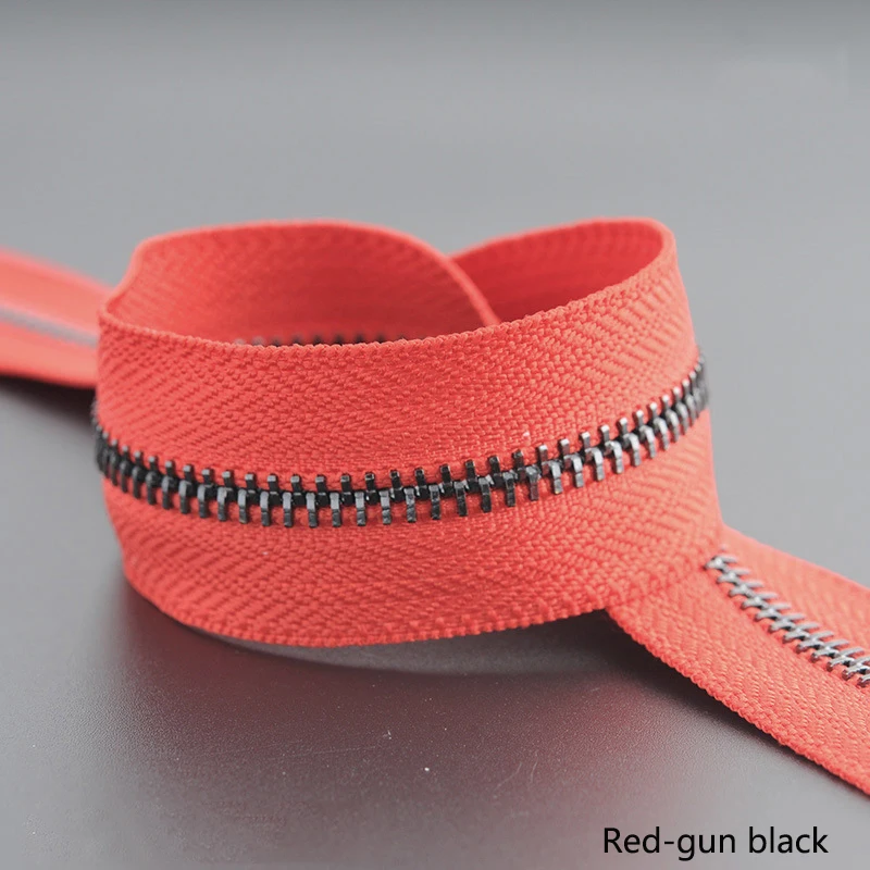 red black 1/3 ярд Meetee 5# Металлические молнии Открытый портной одежды сумки для дома швейные изделия для одежды пальто одежда молния ремонт аксессуар - Цвет: red black