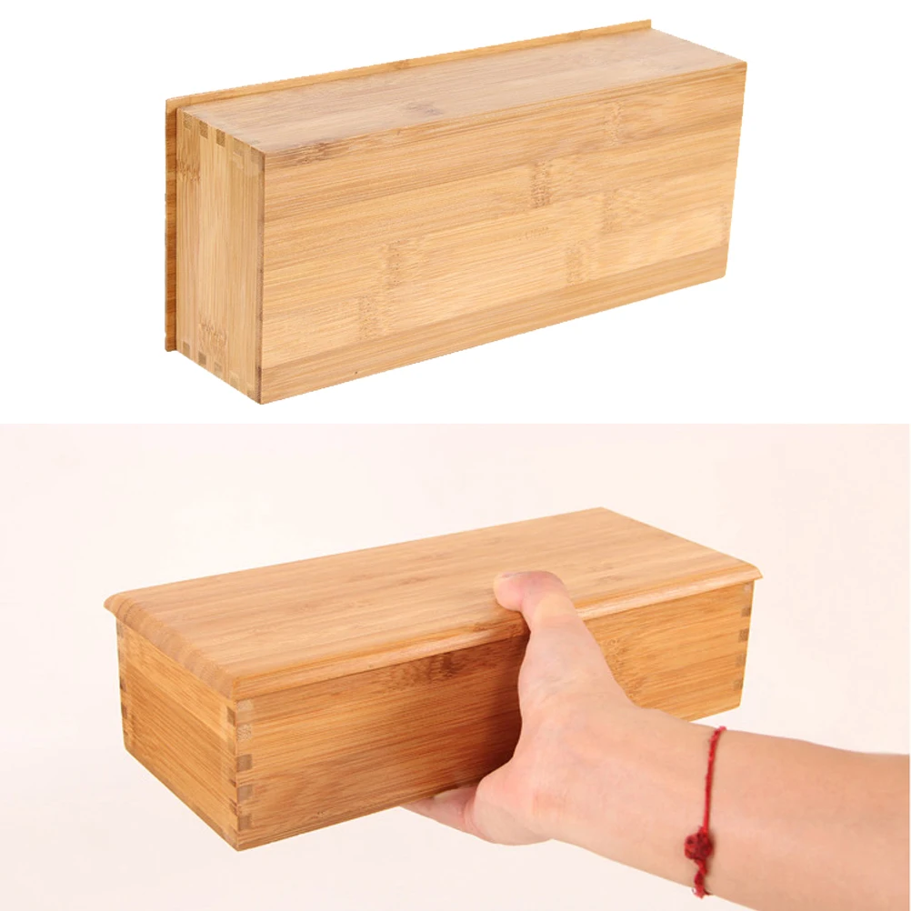

Bamboo Cutlery Storage Box Wooden Storage Container for Tableware Simple Style
