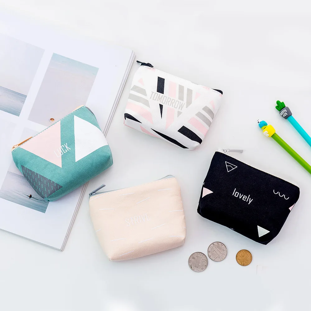 

Women Girls Canvas Fashion Coin Purse Wallet Bag Change Pouch Key Card Holder Zipper Cartoon Square Noenname_null
