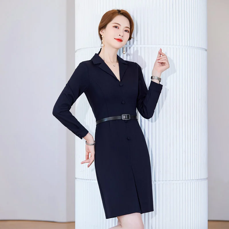 

Новинка Осень-зима Деловая одежда для отеля средней и длинной высокой талии платье для салона красоты Инструменты