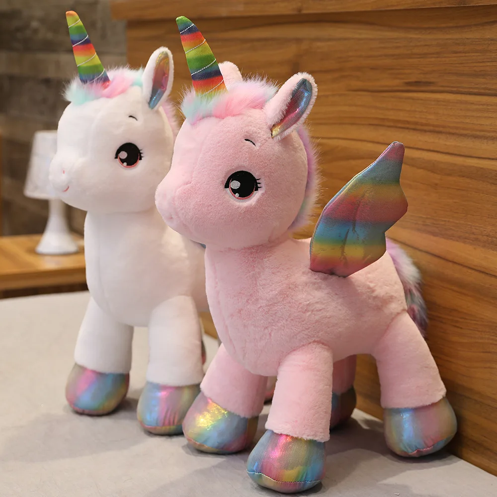 

40/60/80/100CM Rainbow With Wings Stuffed Unicornio Doll Fantastic Unicorn Plush Toy Pillow for Girl Children Birthday Gift