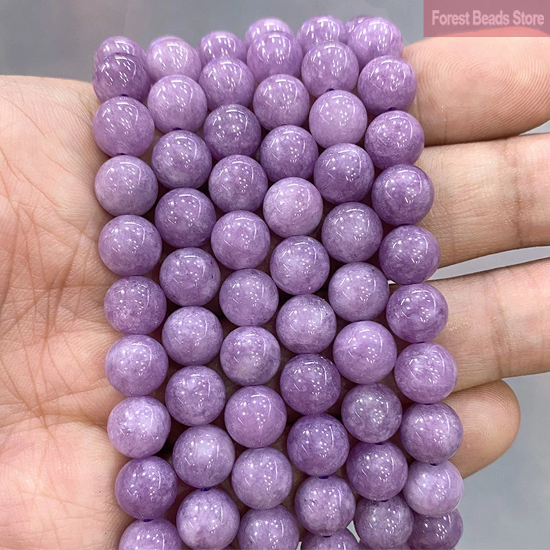 

Light Purple Jaspers Natural Stone Chalcedony Round Beads for Jewelry Making Diy Charms Bracelet Necklace 15"Strand 6 8 10 12MM