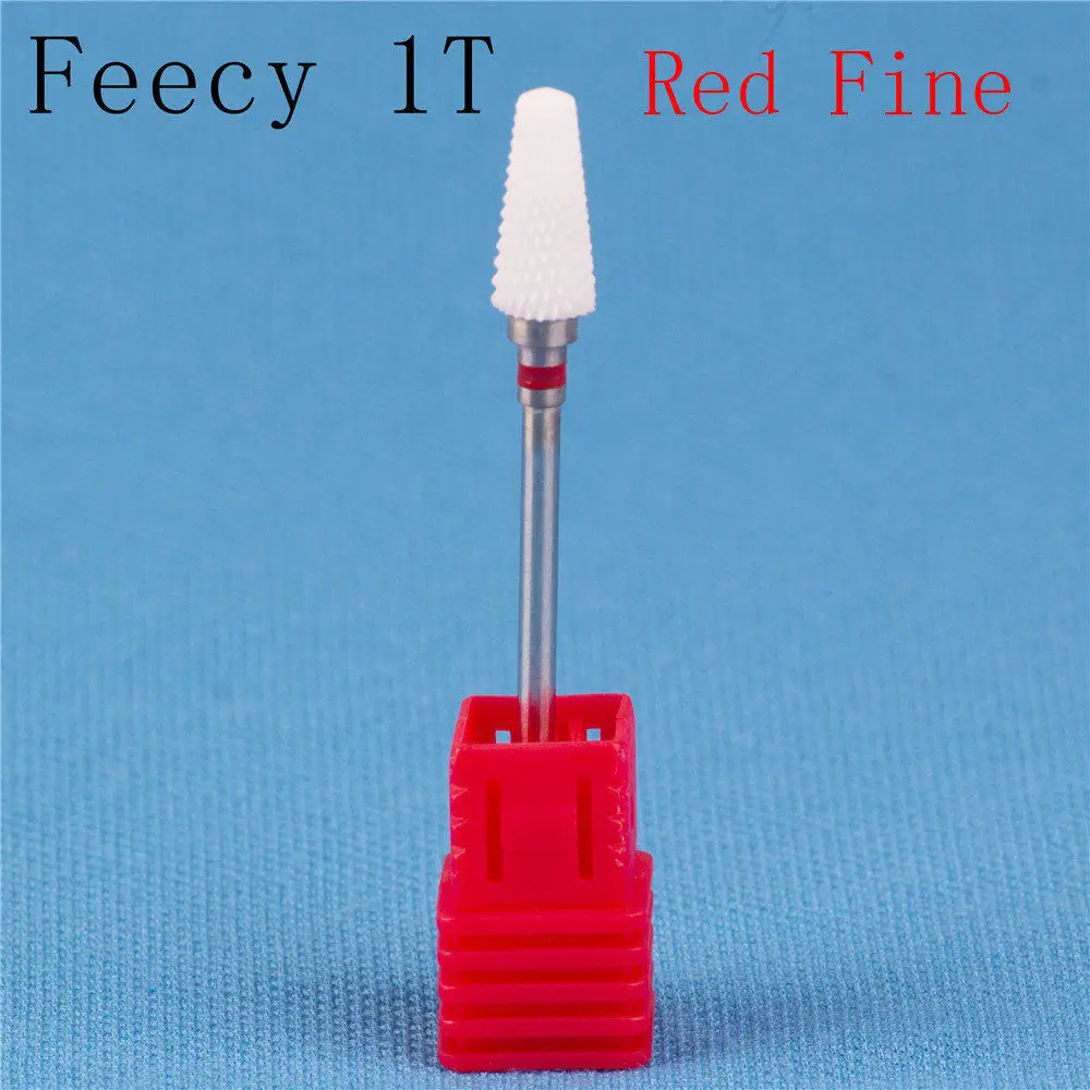 Feecy 1T red F Фреза для маникюра, фреза для ногтей, фреза для педикюра, фреза для ногтей, фреза для дизайна ногтей, керамическая фреза для маникюра - Цвет: Feecy 1T red F