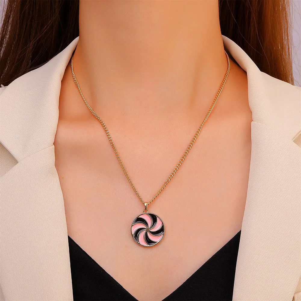 

Ожерелье женское с подвеской из сплава, цвет капает масло бриллианта, креативное ожерелье с цепочкой до ключиц, Ювелирное Украшение