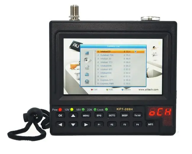 KPT-269H DVB-S2 цифровой сигнал Finder метр Full HD спутниковый ТВ приемник MPEG-4 DVB-S искатель |