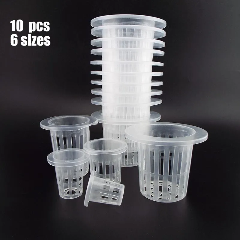 

10Pcs Hydroponic Colonization Mesh Plant Grow Pot Net Nursery Cup Basket Holder Hydroponic Aeroponic Vegetable Planting Soilless
