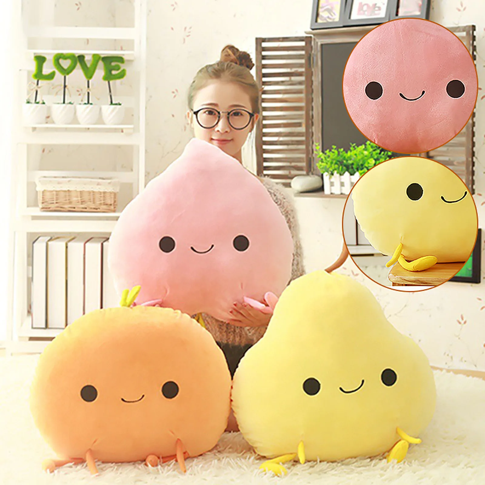 Милая форма в виде фруктов Plushie Мягкие плюшевые игрушки подушки куклы