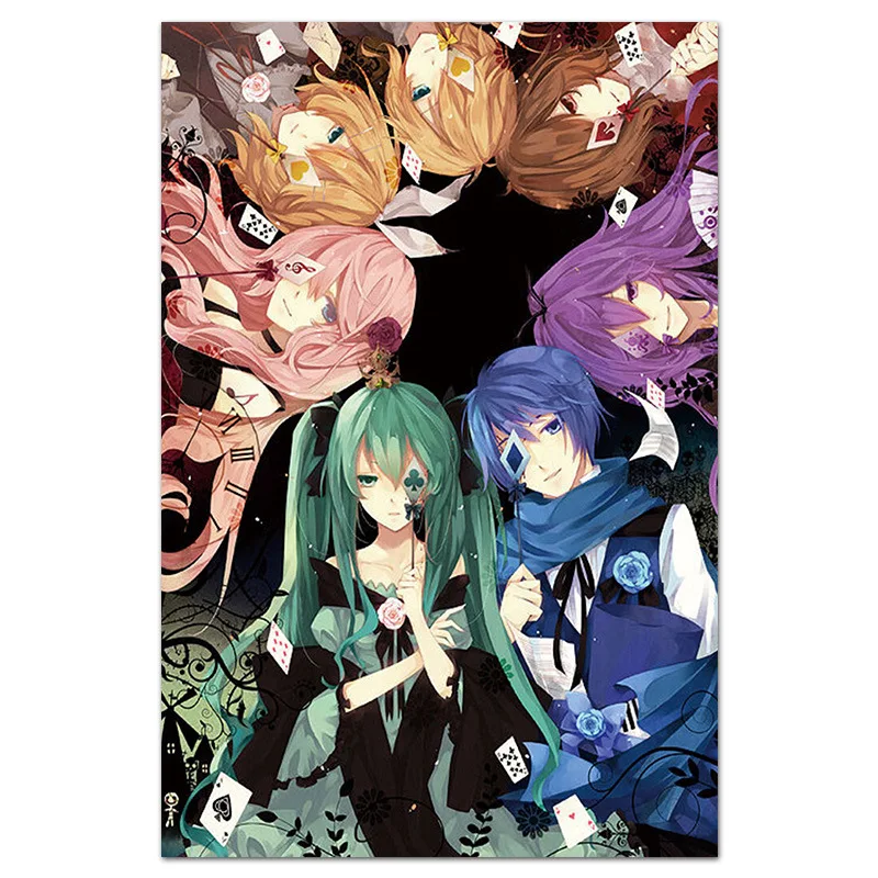 Постер Hatsune Miku аниме плакаты декоративные картины на холсте для стены спальни