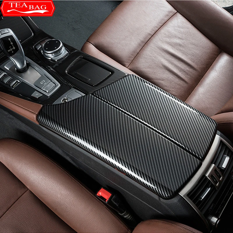 

Car styling Stowing Tidying Armrest box protect decoration stickers cover For BMW 5 series F10 F18 Interior Auto Accessories