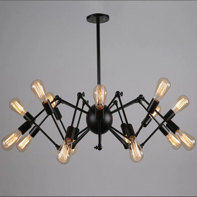 Винтаж люстра светодиодный светильник Железный раза трубы паук Крытый с лампой