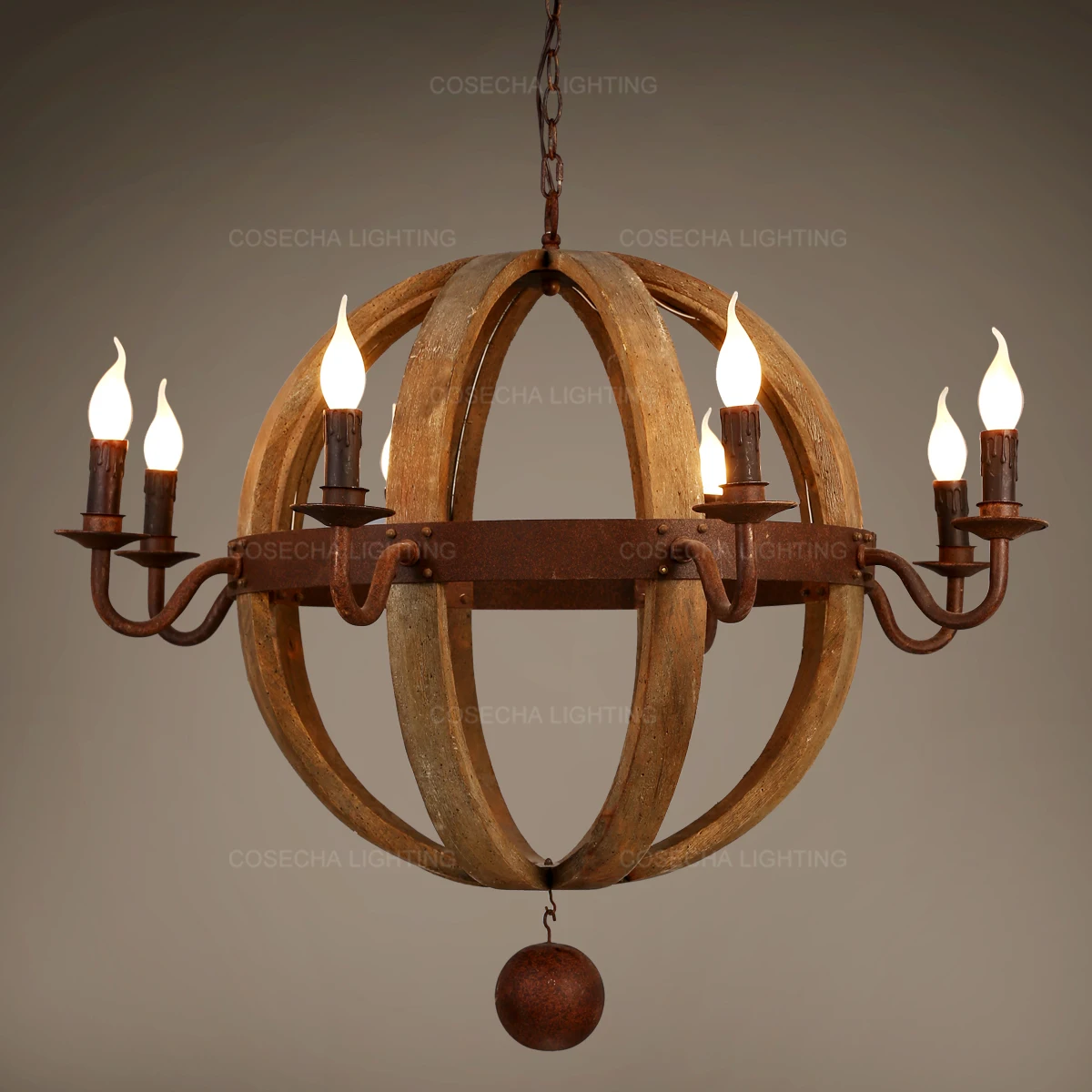 Антикварная Сфера люстры круглый деревянный подвесной светильник ing Ретро
