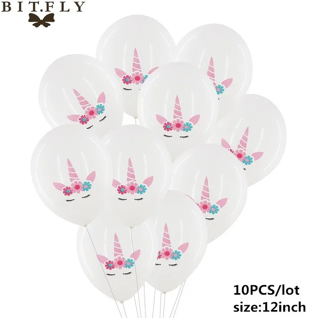 Unicorn balloon A Вечерние одноразовые украшения в виде единорога, набор столовых приборов, ободок для волос в виде русалки, обертка для торта, для детского дня рождения, свадьбы - Цвет: Unicorn balloon A