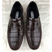authentic crocodile belly skin soft sole mens moccasins footwear shoes genuine alligator leather male slip on walking loafers