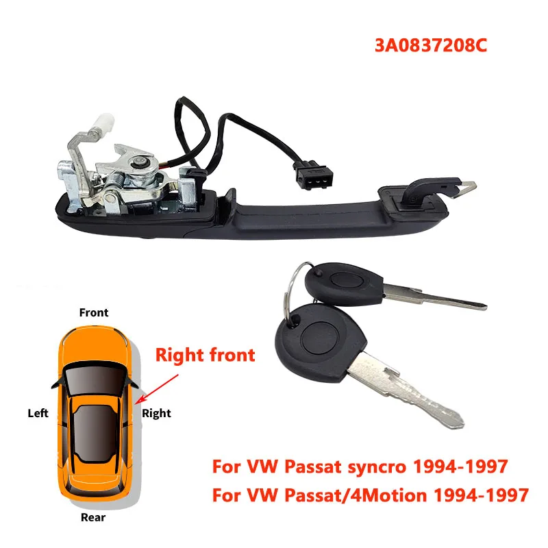 Наружная дверная ручка для VW Passat B4 1994-1997 3A0837207C 3A0837208C 3A0839205A 1 шт. | Автомобили и