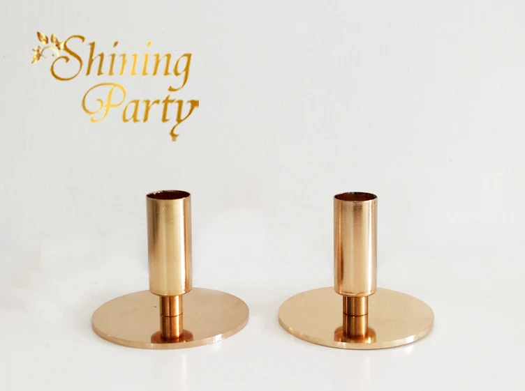 Блестящий подсвечник золотого цвета для вечеринки H7cm центральный в