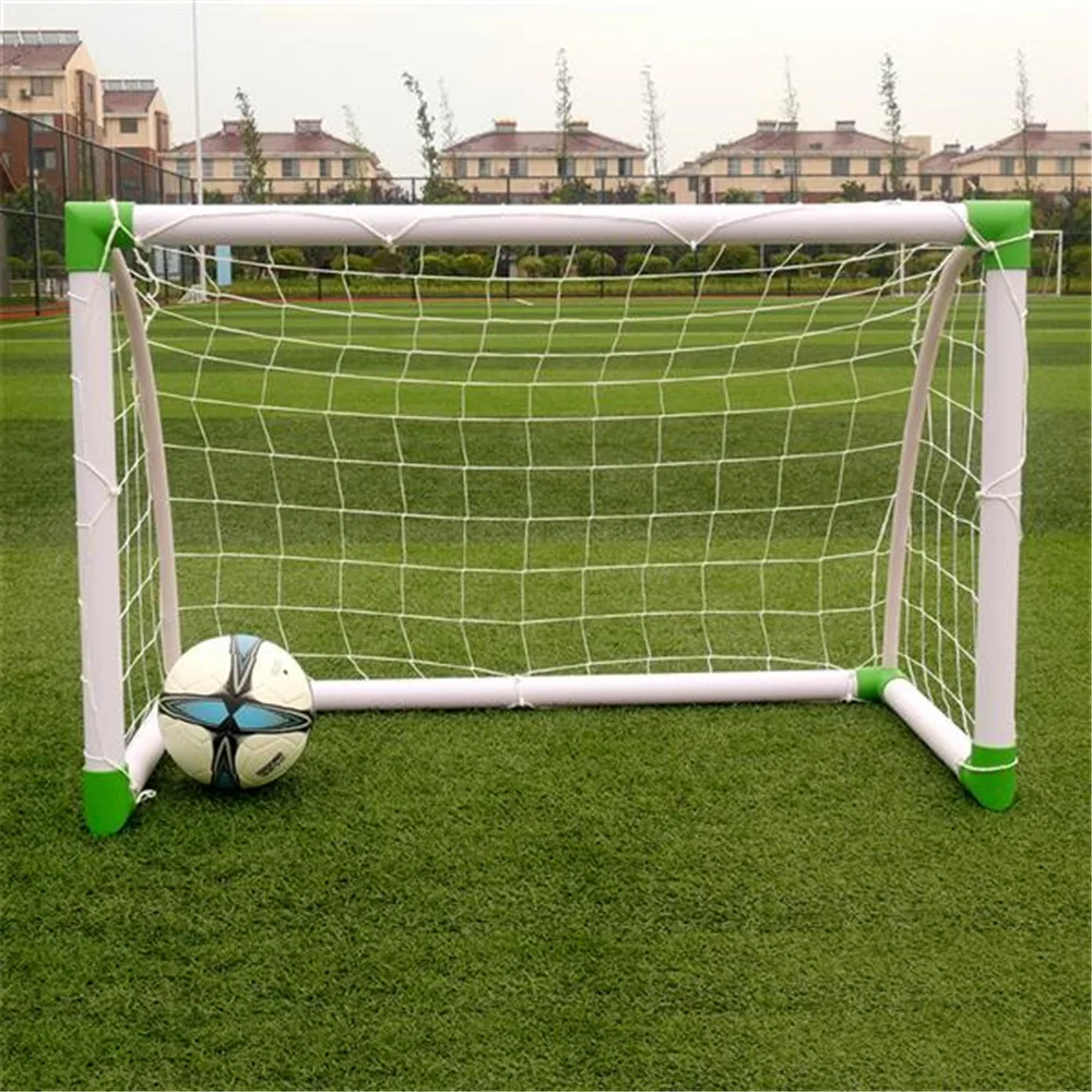 

6' x 4' Kids Football Soccer Goals Ball Pump Portable Posts Nets Children Indoor Outdoor Practice Scrimmage Training Set