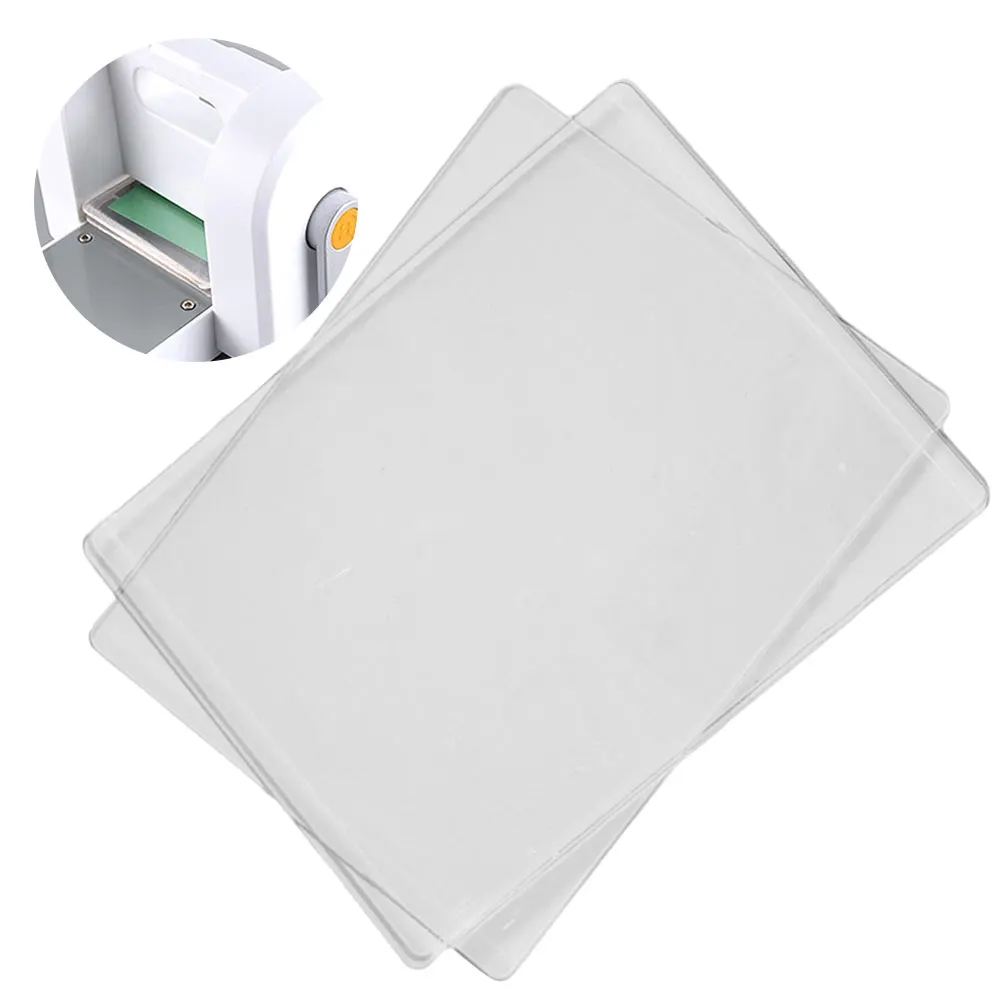 

2PCS Embossing Scrapbooking Die-Cut Machine Plate Pad Silicone Embossing Machine Stencil Pad Hand Crank 3MM/5MM DIY Paper Tool