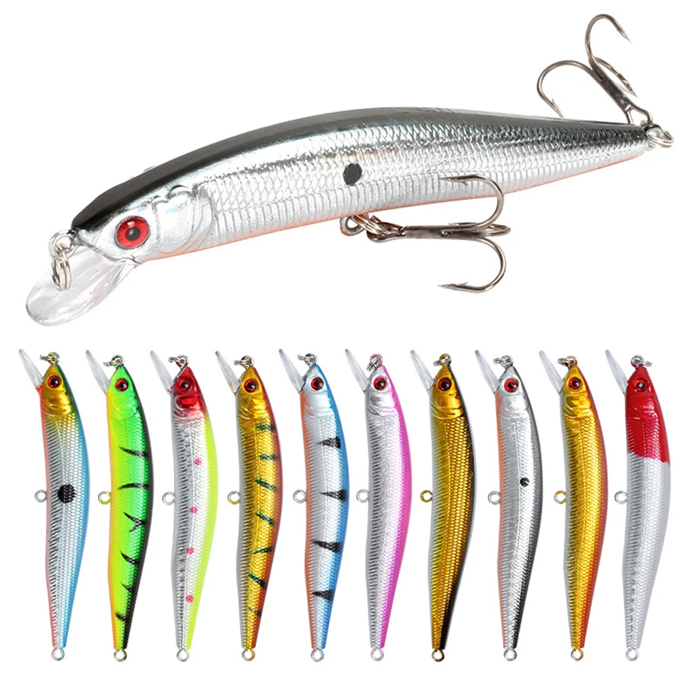 

10PCS Floating Minnow Fishing Lures Professional Seawater Long Casting Bait Artificial Hard Swimbait Fishing Tackle Accessories