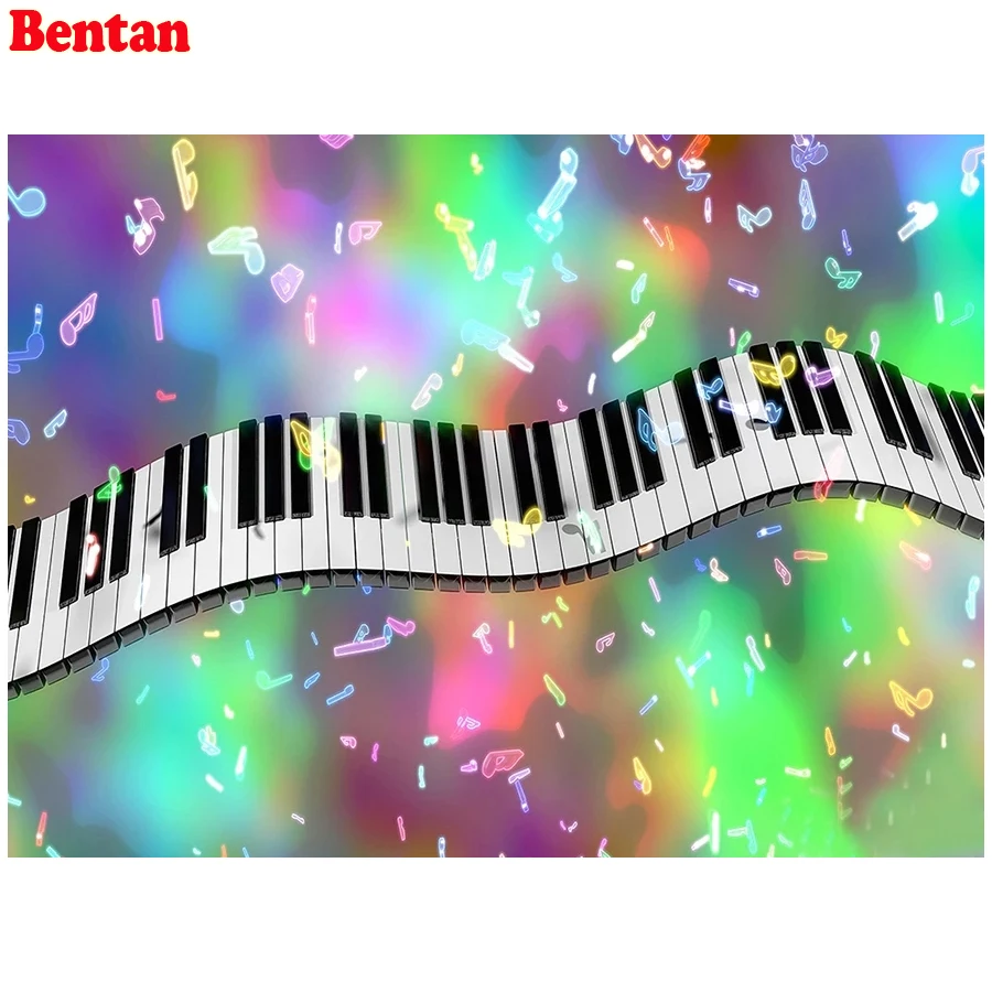 

5D DIY Diamond Painting Piano keys Color musical notes Cross Stitch Kit Full Square Round Drill Embroidery Mosaic Diamond Art