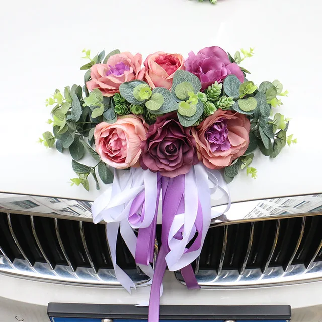 17 1 комплект искусственный цветок Свадебный Автомобильный декоративный набор романтические шелковые поддельные розовые цветы пиона подарок на день Святого Валентина вечерние принадлежности для фестиваля - Цвет: 17