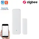 Умный датчик дверей и окон Tuya Wi-Fi Zigbee, дистанционное управление через приложение Tuya Smart Life, необходимо использовать со шлюзом для обеспечения безопасности дома