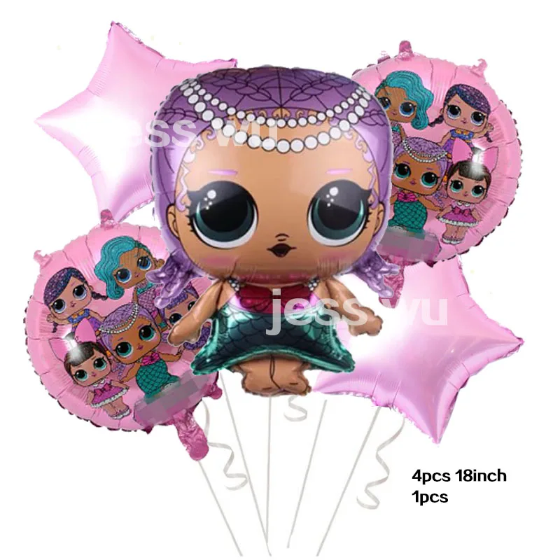 5 шт. кукла-сюрприз LO воздушный шар 18 дюймов мульти шарик для дня рождения