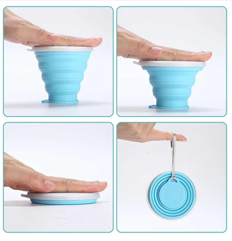 Портативная силиконовая маленькая телескопическая складная Мини чашка с